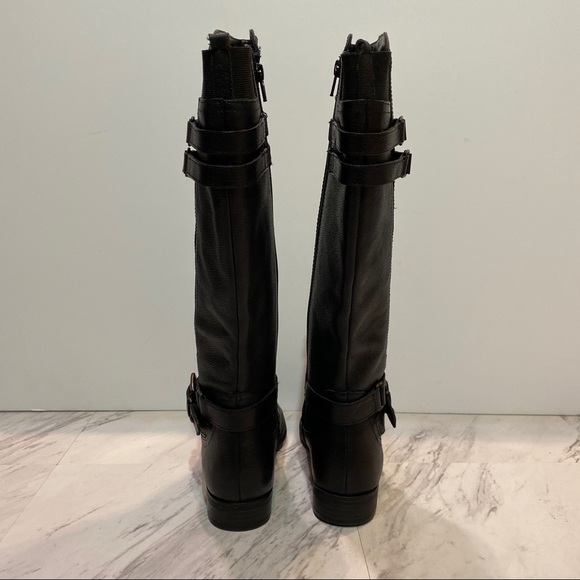 Naturalizer Jackie Black Leather Tall Boot 7W - Picture 3 of 13